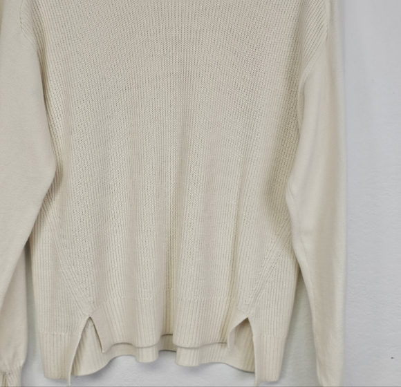 Margaret O'Leary Sweater Cream Slouchy Mixed Stitch Pullover Sz S Coastal - Picture 3 of 10